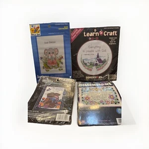 Kit punto croce citazioni ispiratrici - Lotto di 4 religiosi/ispiratori vintage - Foto 1 di 9