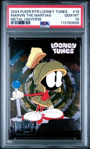 2024 FLEER RETRO LOONEY TUNES METAL UNIVERSE #19 MARVIN THE MARTIAN PSA 10 - Picture 1 of 2
