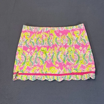 Lilly Pulitzer Women's Jo Jo Skort Short Womens Sz 8 Scalloped Hem Colorful Boho - Image 1 of 4