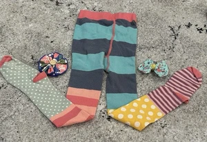 Matilda Jane Be True tights Size 8-10 & Two Complimentary Color Hairbows - Picture 1 of 14