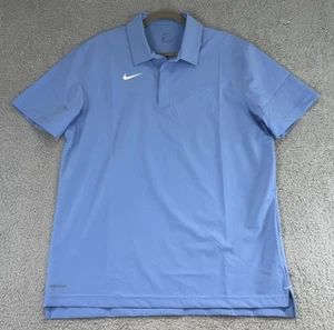 Nike Polo Uomo L Blu Victory Coach Bottone a Scatto Logo Dri-Fit CW3434-448 - Foto 1 di 13