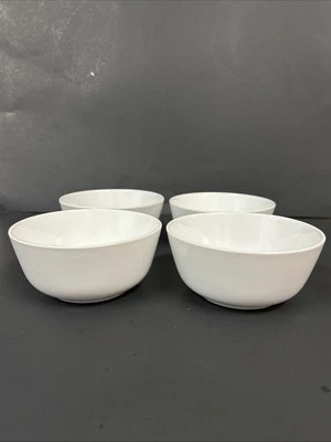 IKEA Shiny White  5 3/4” Coupe Cereal Soup Dessert Bowls Set Of 4 - Image 1 of 4