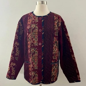 Vintage KOOS Of Course Quilted Coat Mixed Media Artsy Patchwork Colorful Size 1X - Picture 1 of 11