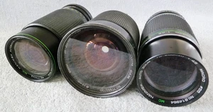 JOB LOT THREE ZOOM LENSES - HANIMEX & VIVITAR - PK & M/MD FIT - GWO BUT FUNGUS - Picture 1 of 18