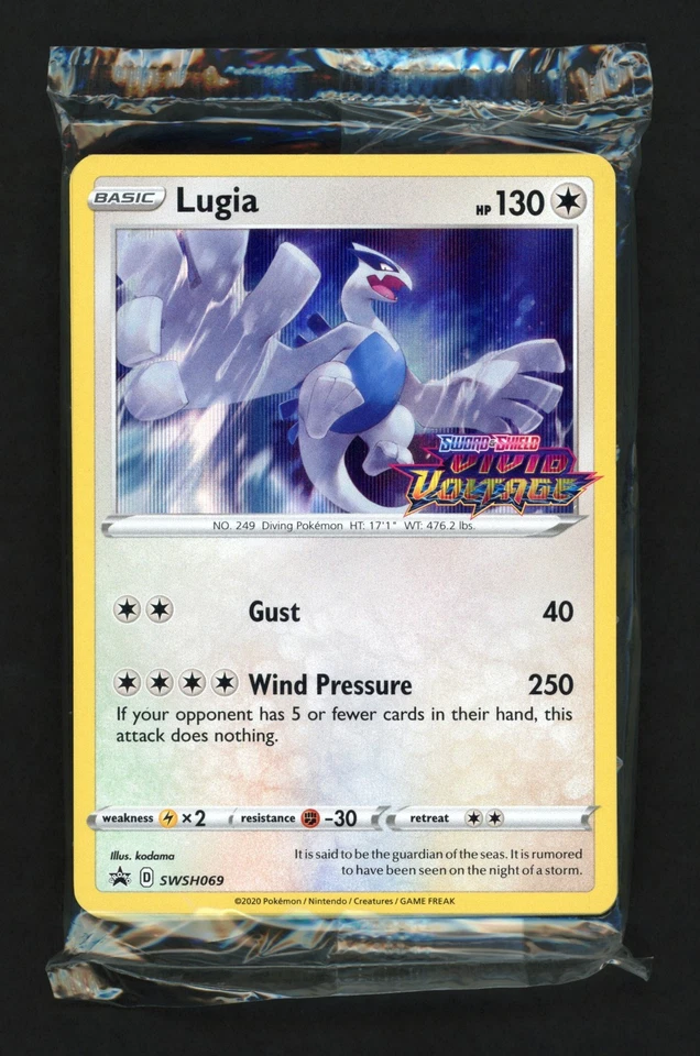 Lugia SWSH069 Pokemon Sword & Shield Vivid Voltage Prerelease Promo *SEALED* - Image 1 of 2