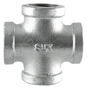 1-1/2" Cross Galvanised Malleable Iron Pipe Fitting BSP - Picture 1 of 1