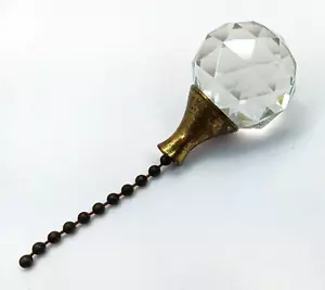 Ventilador de techo vintage de vidrio multifacético bola de cristal tirador de luz, perilla - Imagen 1 de 8