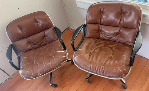 Vintage Charles Pollock Knoll Mid Century Chairs - Pair - Delivery Option Cover