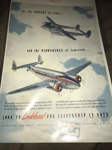 1941 - Lockheed - Aerei - Lodestar - WWII - P-38 - Fulmine - Stampa - Pubblicità - Foto 1 di 4