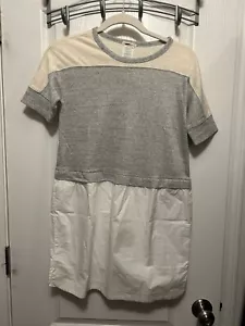 Crewcuts Girls Dress Size 12 Ivory Gray Metallic Drop Waist Short Sleeve New - Picture 1 of 14