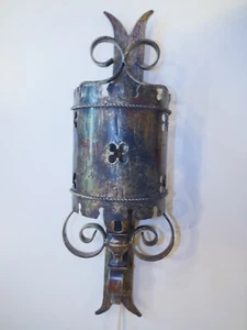 vintage iron TIBRO Swedish hand made castle medieval wall hanging lamp - Picture 1 of 12