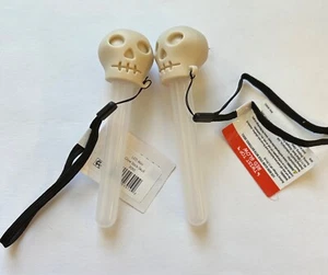 Set of 2 Halloween Skull Mini Red Glow Stick With Wrist Strap Trick or Treat - Picture 1 of 1