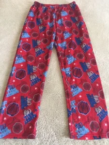 Cambridge Classics Boys Red Blue Basketball Fleece Long Pajama Pants 7 - Picture 1 of 6