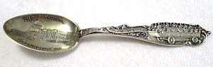 Antique Sterling Souvenir Spoon of Washington DC "Site Seeing Automobile"  RARE!