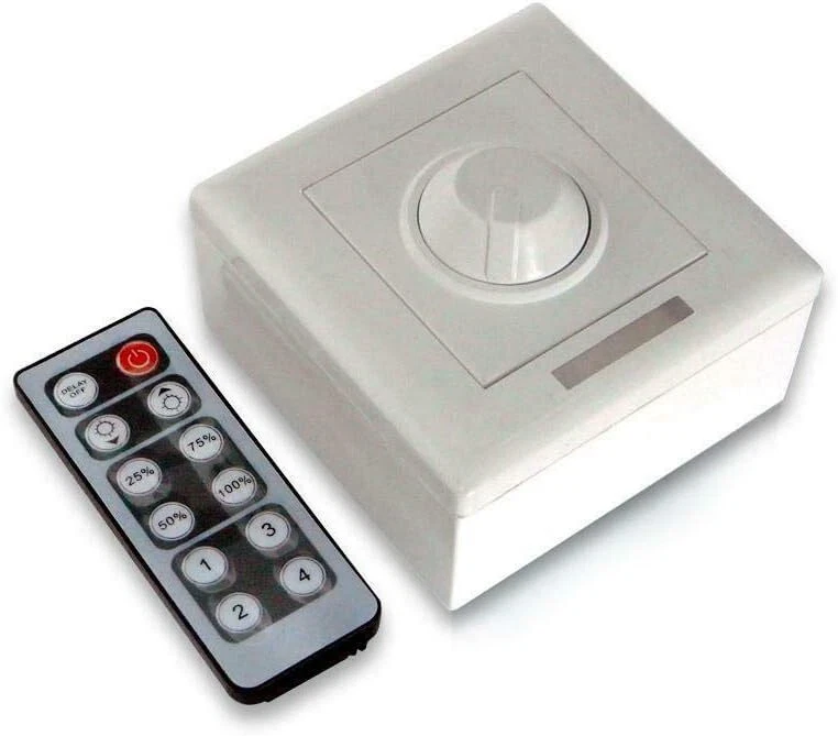 LED Dimmer Wall Switch DC12-24V 8A IR 12Key Remote Control For Single LED Strip - Image 1 of 4