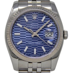 Rolex Datejust 36mm BLUE FLUTED MOTIF 116234 ROLEX WARNTY CARD DATED2007 #1988-1 - Picture 1 of 6
