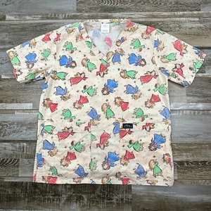 Women's Small Scrub Top beige angels Nurse Medical - Picture 1 of 5