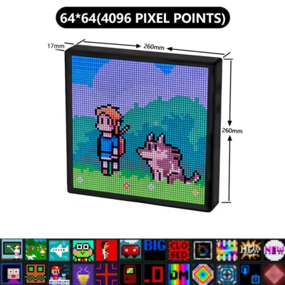 LED Pixel Display 64X64 RGB LED Matrix Panel Programmable Pixel Art Display with - Image 1 of 4