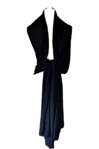 SALE FLUXUS NOMAD SCARF in BLACK, COTTON TRAVEL SCARF WRAP SHAWL UNISEX - Picture 1 of 4