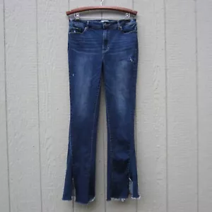 Jeans Paige donna 32 blu vita alta Lou Lou svasato cuciture intrecciate orlo grezzo Casabella - Foto 1 di 24