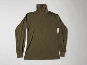 1990s Mens Brown Turtleneck Shirt Sweatshirt Size Small Vintage Made in USA - Picture 1 of 6