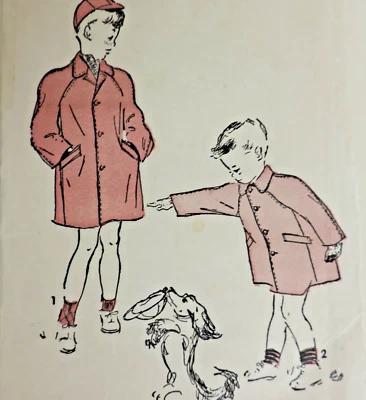 1940s Boys Advance #4442 Pattern Coat/Baseball Cap/Hat Sz 6 Chest 24 Complete - Image 1 of 4