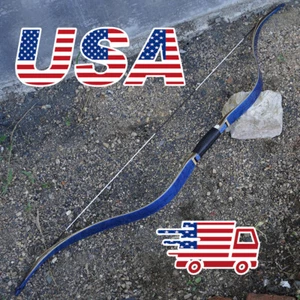 US 54inch Crimea Tatar Bow Blue Birds Eye Recurve Bow Horse Bow Archery Beginner - Picture 1 of 10