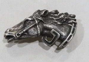 Hebilla de cinturón grande Sterling por Laura caballo hecho artesanalmente cabeza y melena esterlina 925 - Imagen 1 de 8
