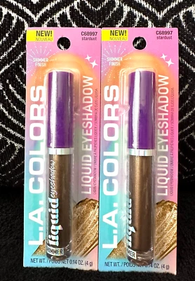 2pk LA COLORS STARDUST C68997 BRONZE BROWN LIQUID SHIMMER FINISH EYESHADOW LOT - Image 1 of 4