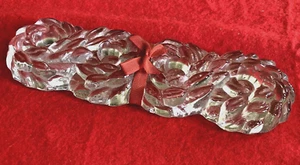 Nybro ADVENT Glass Candle Holder Christmas w Red Ribbon - Sweden Swedish - Picture 1 of 3