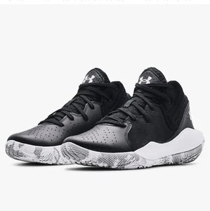 Under Armour Kids' Grade School Jet '21 Basketball Shoe Black / White Sz 5Y - Picture 1 of 11