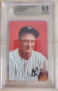 LOU GEHRIG SMITHSONIAN PLAYING CARDS 1973 BVG/BGS 9.5 GEM MINT 9 OF CLUBS - Picture 1 of 1