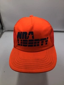 NRA Liberty Orange Snapback Vintage Made in USA Trucker Hat H9 - Picture 1 of 5