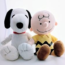Peanuts Collectible Snoopy & Charlie Brown Pair Kohls Cares Plush 14" Lot of 2 