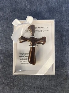 Cruz de Coraje y Paz Cristiano Católico Espiritual Bíblico NUEVO en Caja u-10D - Imagen 1 de 1