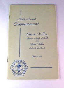 Programa de graduación de graduación de Great Valley High School 1971 - Imagen 1 de 2