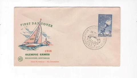 First day cover, Australia, Scott #289, Melbourne Olympics, WCS cachet, 1956 Cover