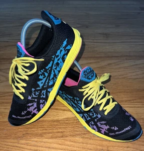 ASICS Womens Gel Noosafast Running Shoes Sneakers T357N Black Yellow Sz 9.5 - Picture 1 of 12