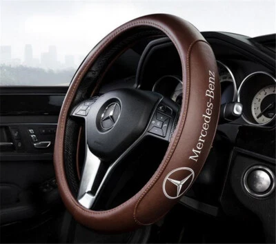 Steering Wheel Cover New Faux Leather For Mercedes-Benz Brown 38cm 15" - Image 1 of 4