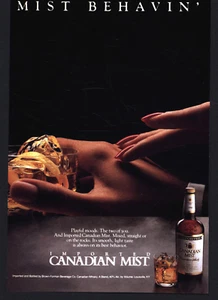 1988 BLACK AMERICANA PRINT AD MIST BEHAVIN' CANADIAN MIST PLAYFUL MOODS - Picture 1 of 1