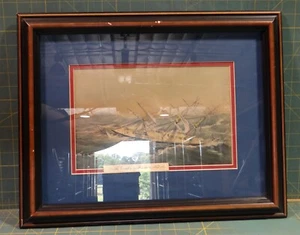 Vintage Print of The Comet in a Hurricane, 1852 w/ Frame - Picture 1 of 3