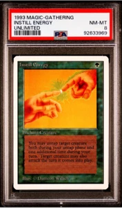 1993 MtG Magic the Gathering Unlimited Instill Energy PSA 8 NM-MT POP 4 - Picture 1 of 3
