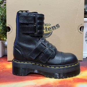 NEW! Dr Martens AXXEL Black Milled Nappa Leather Platform Boots Size UK 3 - Picture 1 of 20