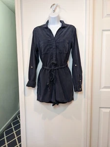 Abercrombie and Fitch Navy Blue Romper Long Sleeve Small Button Down with Collar - Bild 1 von 8