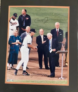 Joe DiMaggio Cal Ripken Jr. Dual Signed Auto Autograph 16X20 Matted JSA Fanatics - Picture 1 of 3