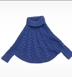 Oshkosh B’Gosh Pullover Poncho Mädchen Gr. 3T dunkelblau Zopfmuster Rollkragen - Bild 1 von 4