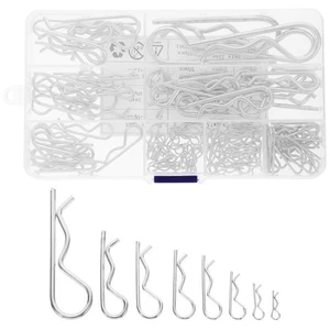 125 pezzi perni cotter perno rimorchio clip fissaggio a molla ferramenta perni gancio - Foto 1 di 12