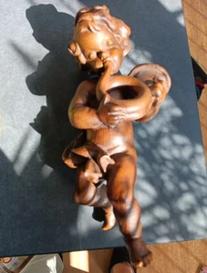 Barock Engel holz wohl Eiche Sehr Schwer H 34 cm B 15 cm Antik??? Hängend - Bild 1 von 19