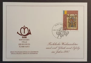 Liechtenstein Stamps 1996 Christmas Luke Evangelist First Day Cover Card - Picture 1 of 2