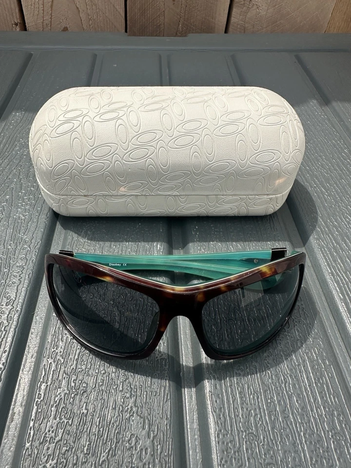 Gafas de sol Oakley Disobey 05-321 para mujer turquesa tortuga de gran tamaño con estuche Foto 1 de 4